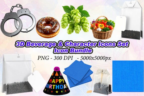 3D Beverage Character Icons Set: A Visual Guide
