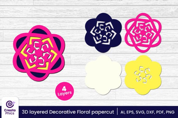 3D Layered Floral Papercut Art