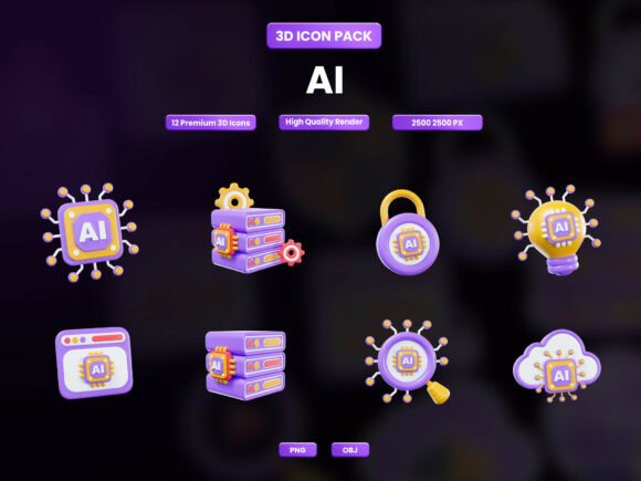 Artificial Intelligence 3D Icon Design: Elevating Digital Visuals with Chubby Aesthetics