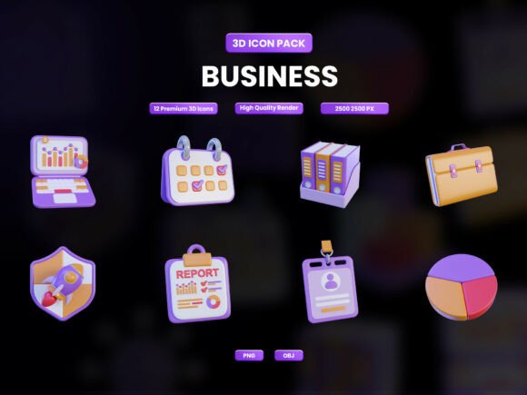 Business 3D Icon Design: Elevating Visual Communication in the Digital Age