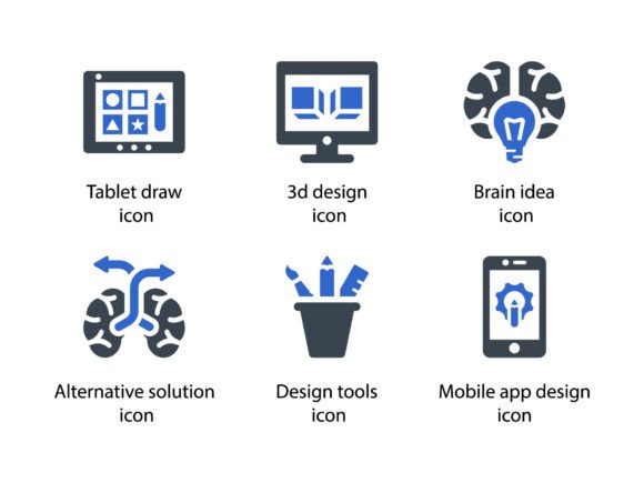 Design Creativity Icon Set 4: Elevating Visual Communication with Meticulously Crafted Glyphs
