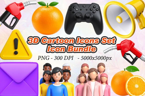 Elevate Your Visual Identity with a Premium 3D Cartoon Icons Set