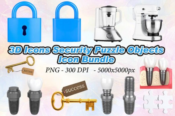 Elevate Your Visual Storytelling with High-Resolution 3D Icon Security Puzzle Objects