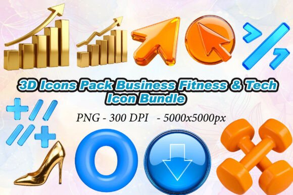 Elevating Digital Design with the 3D Icons Pack Business Fitness Tech Collection