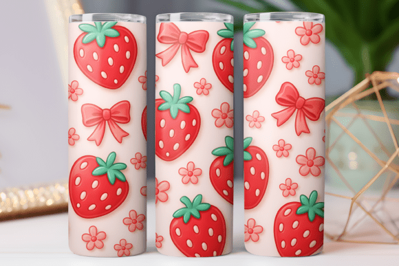 Elevating Drinkware with Fruit Print 3D Tumbler Design Art Wrap