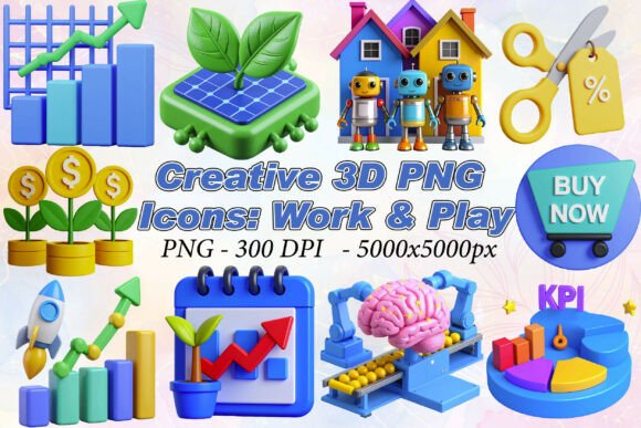 Enhancing Digital Storytelling with Work-Life Balance 3D Icons