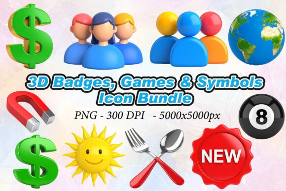 Evaluating the Visual Impact of 3D Badges and Games Symbols Icons
