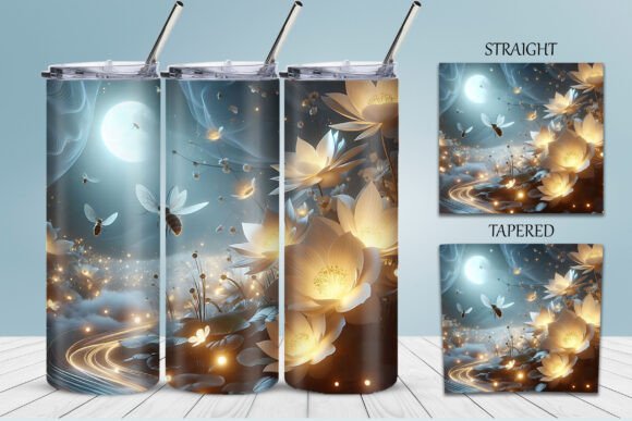 Floral Bee 3D Tumbler Sublimation Design