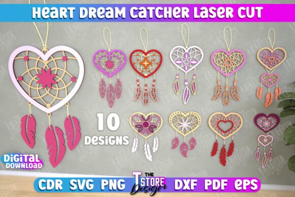 Heart Dream Catcher Laser Bundle