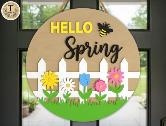 Hello Spring Garden Door Hanger SVG Guide