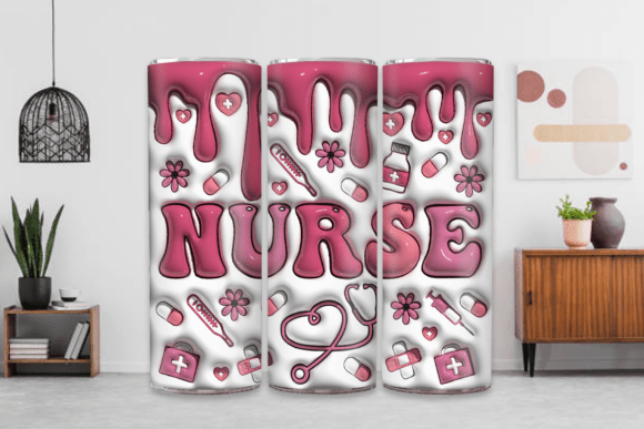Nurse 3D Tumbler Design Wrap for Sublimation