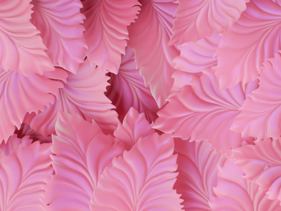 Pink Leaves 3D Background: Elegant Design