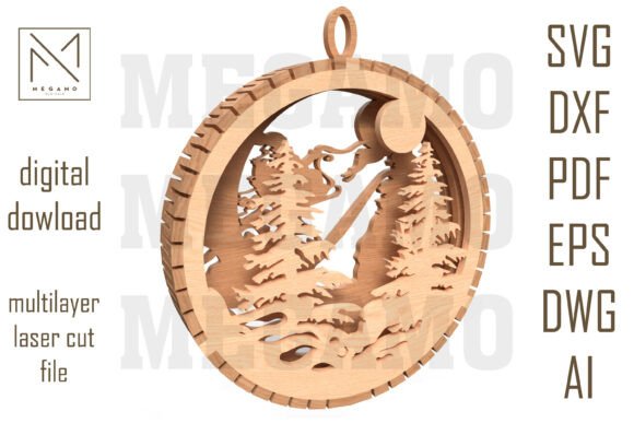 Reindeer Moon Ornament SVG