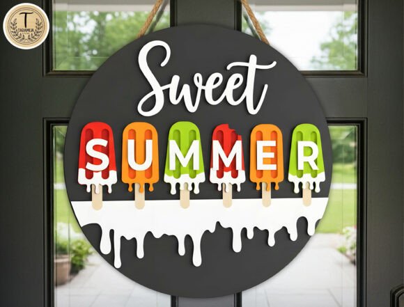 Sweet Summer Popsicle Door Sign SVG