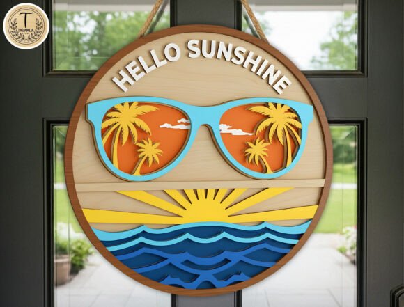 Transform Your Entryway with the Ello Sunshine Beach Door Hanger SVG
