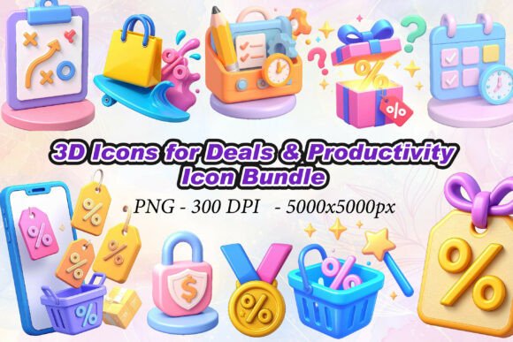 Transforming Digital Design with High-Quality 3D Icons for Deals and Productivity