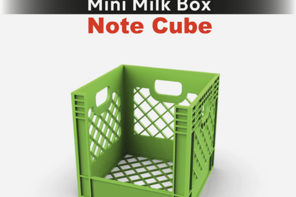 Vintage Mini Milk Crate Note Cube Holder