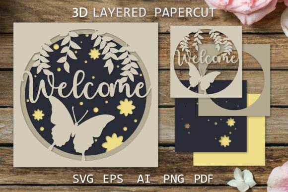 Welcome Card Design, 3D Shadow Box: A Practical Guide to Layered Paper Crafting